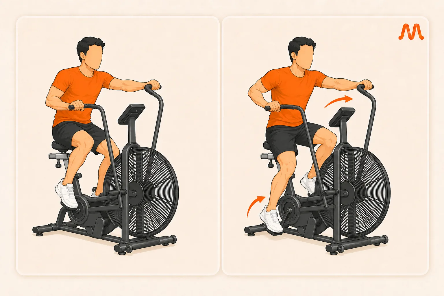 Air Bike / Assault Bike exercise illustration