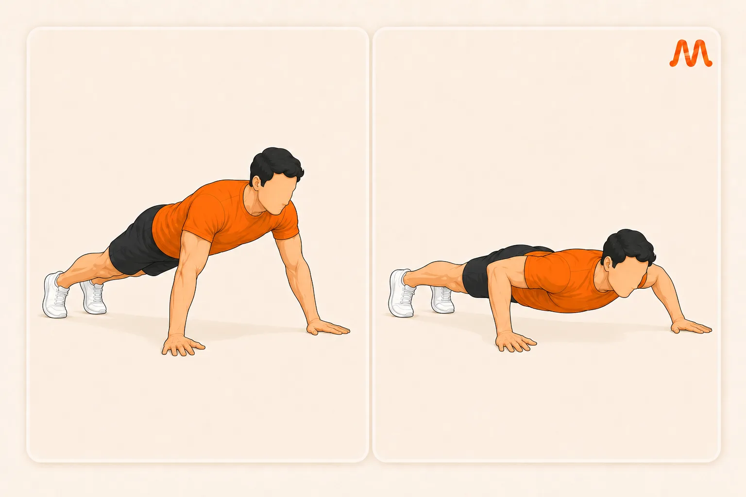 Archer Push Up exercise illustration