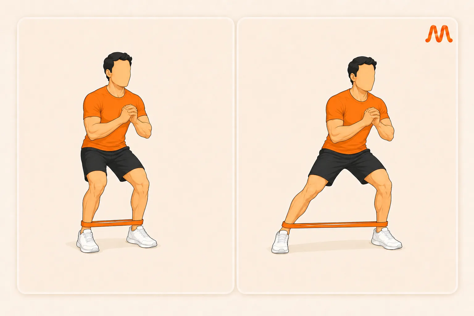 Band Lateral Walk exercise illustration