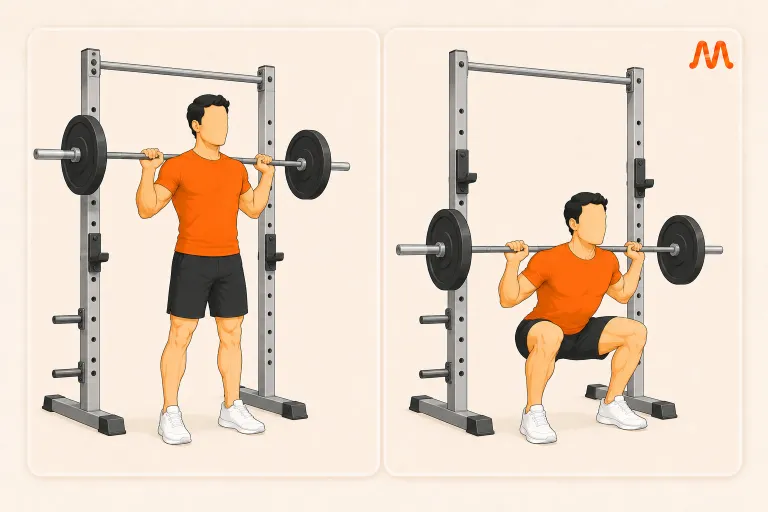 Barbell Back Squat exercise illustration