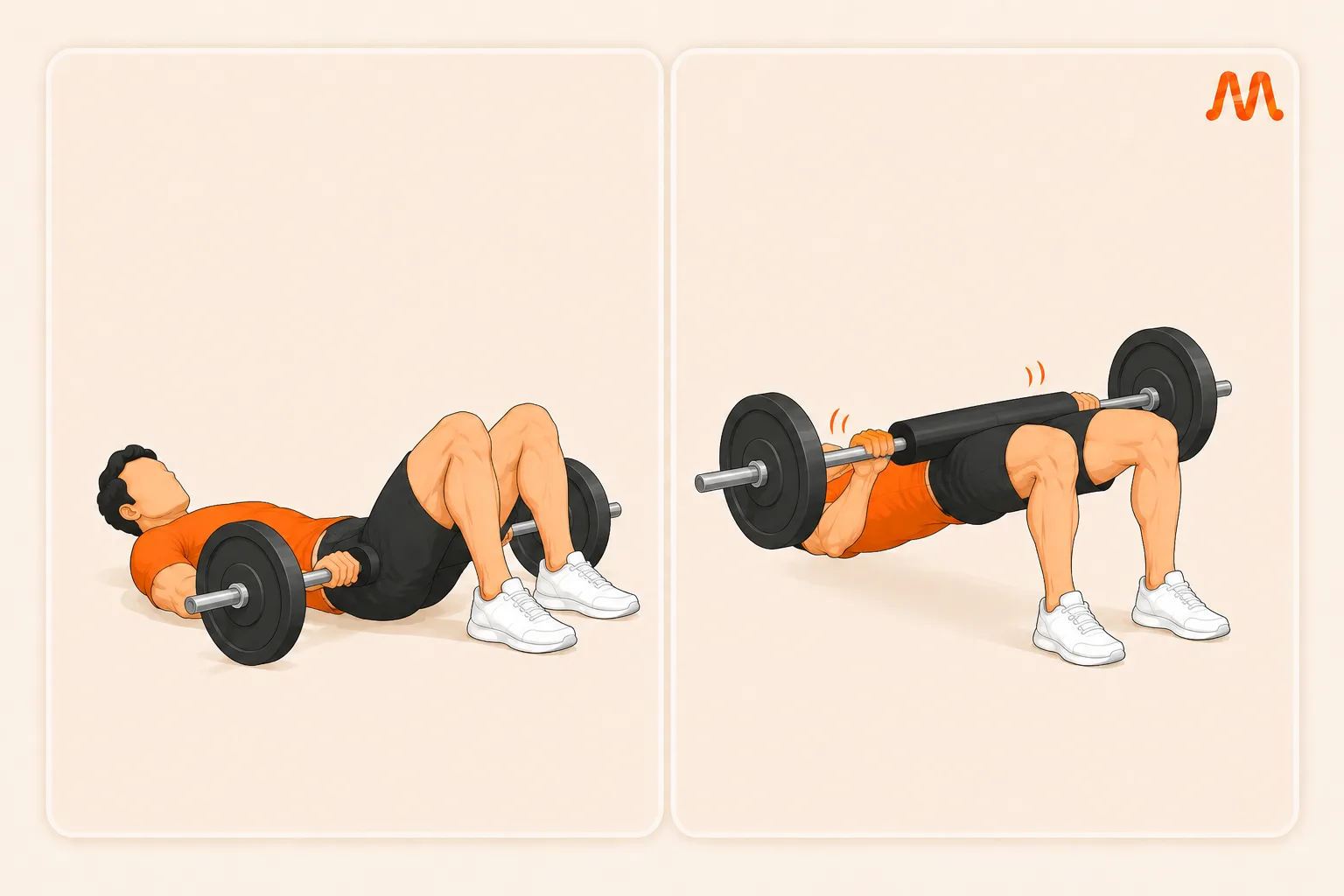 Barbell Glute Bridge exercise illustration
