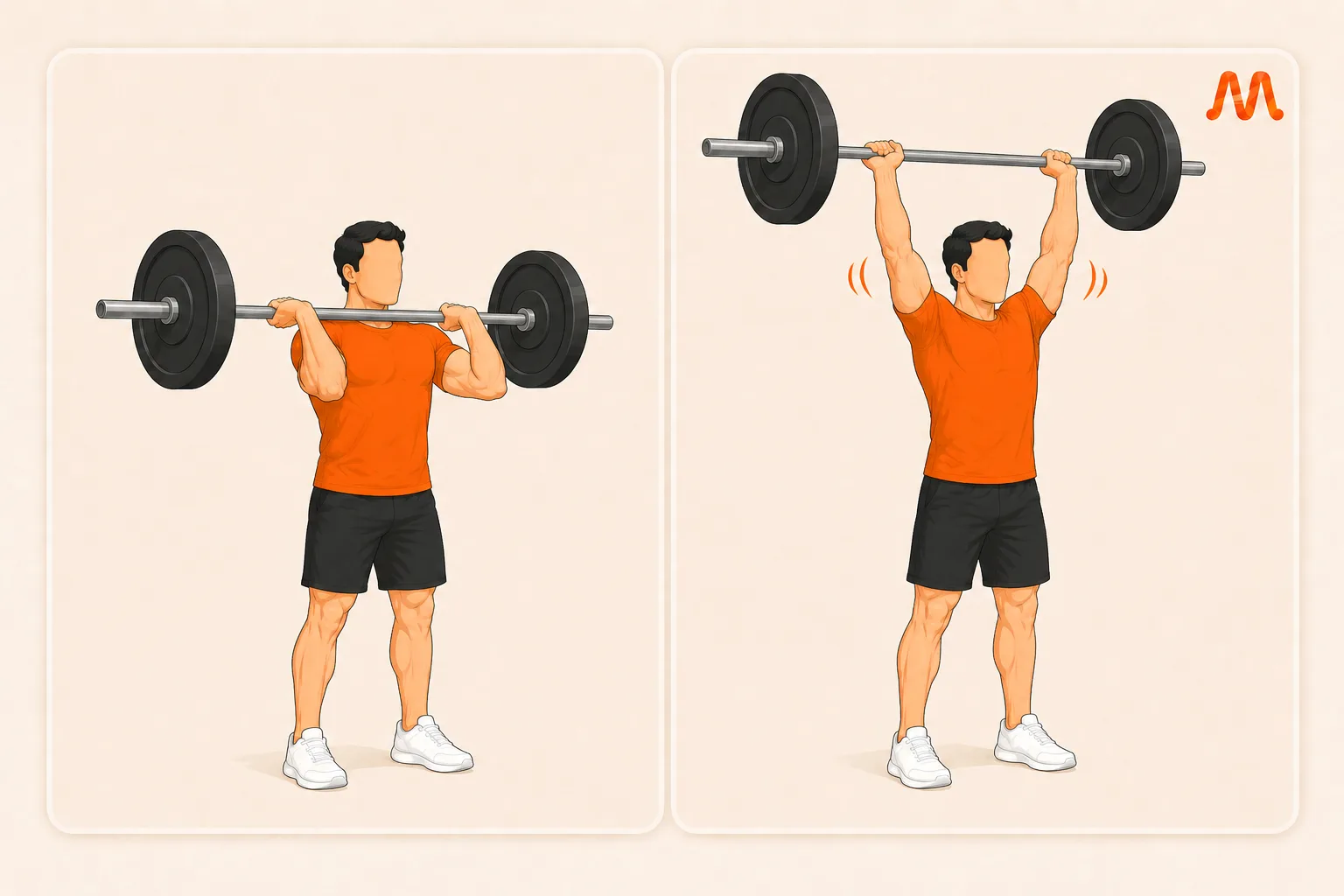 Barbell Overhead Press exercise illustration