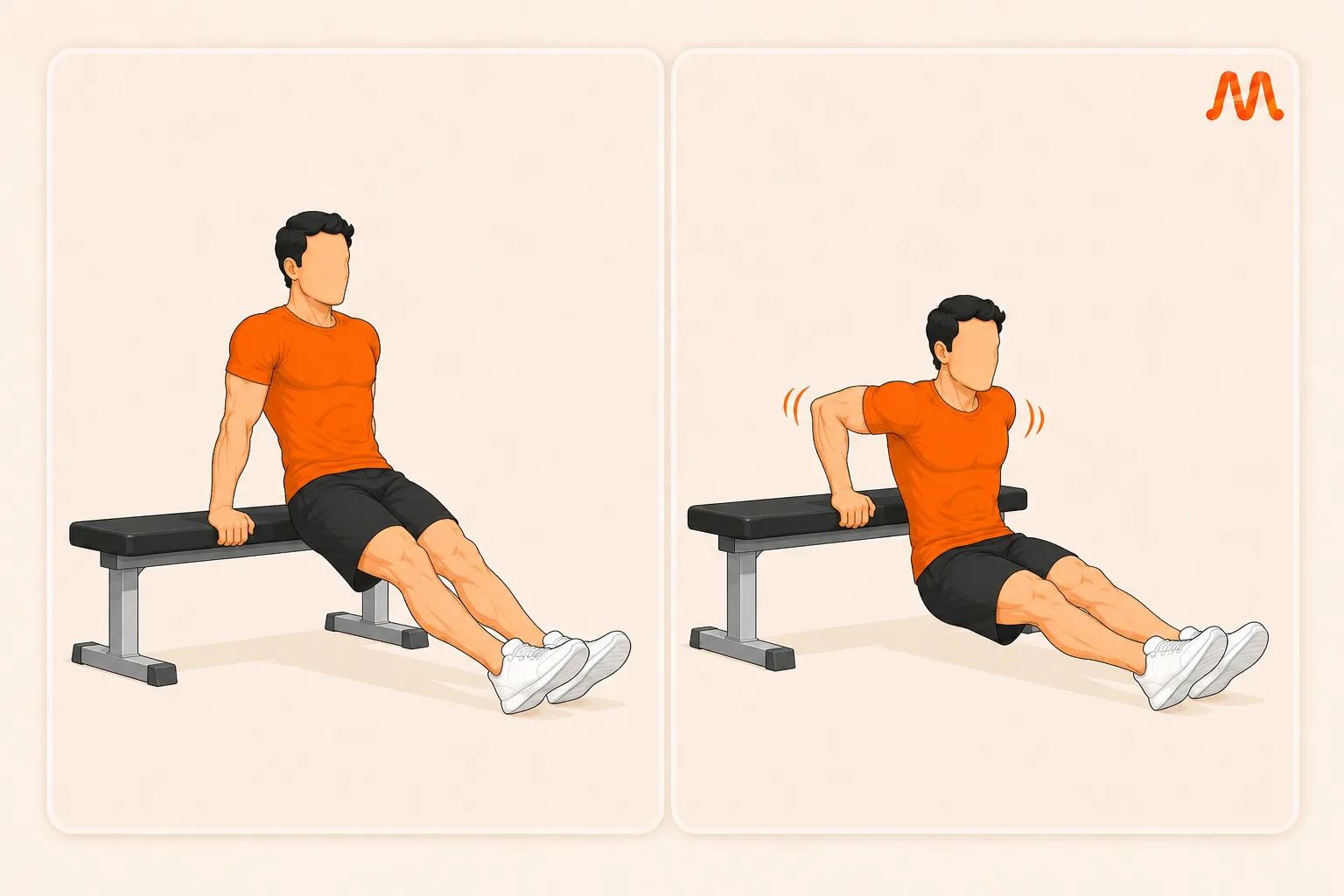 Bench Dip exercise illustration