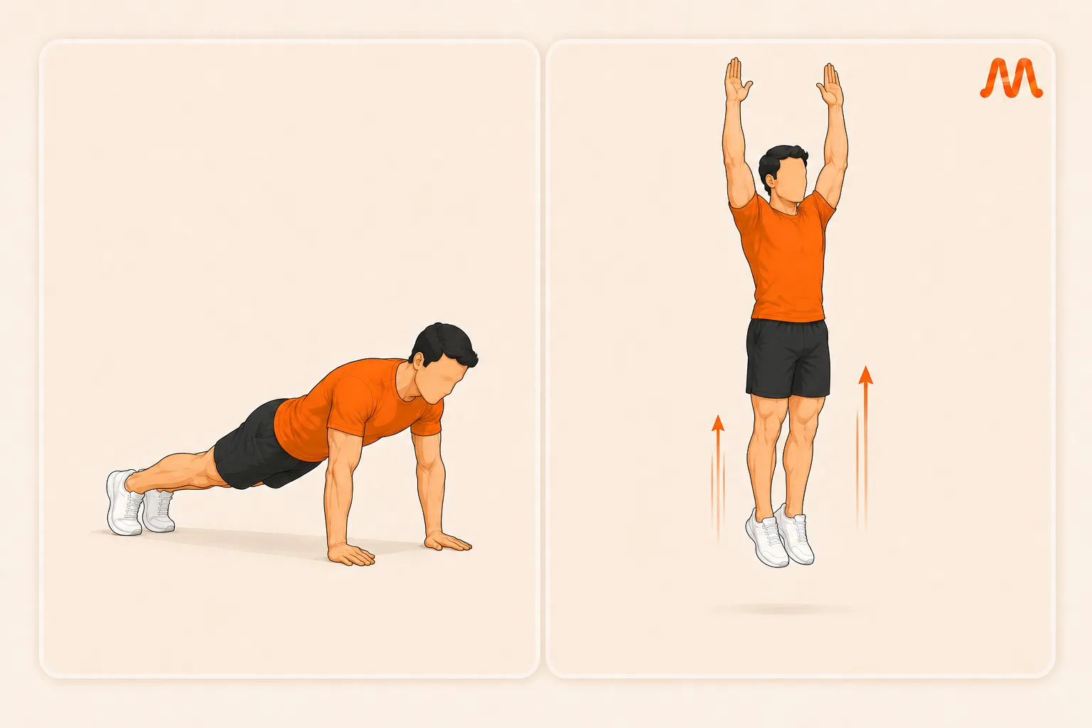 Burpee exercise illustration