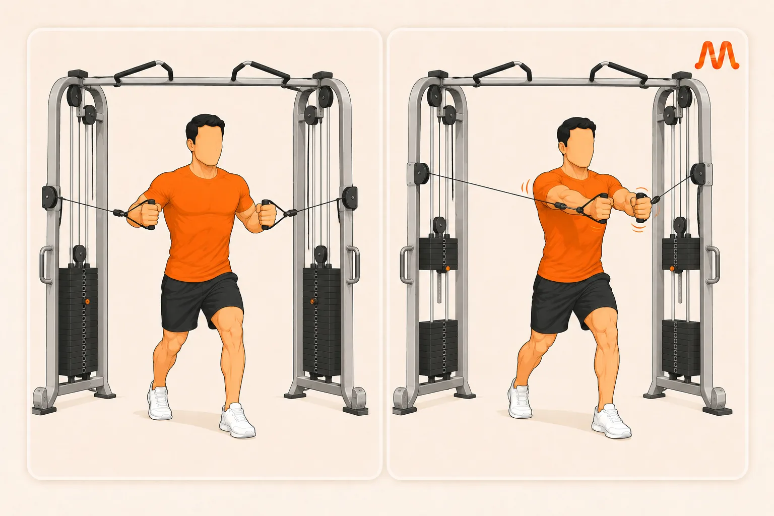 Cable Chest Press exercise illustration