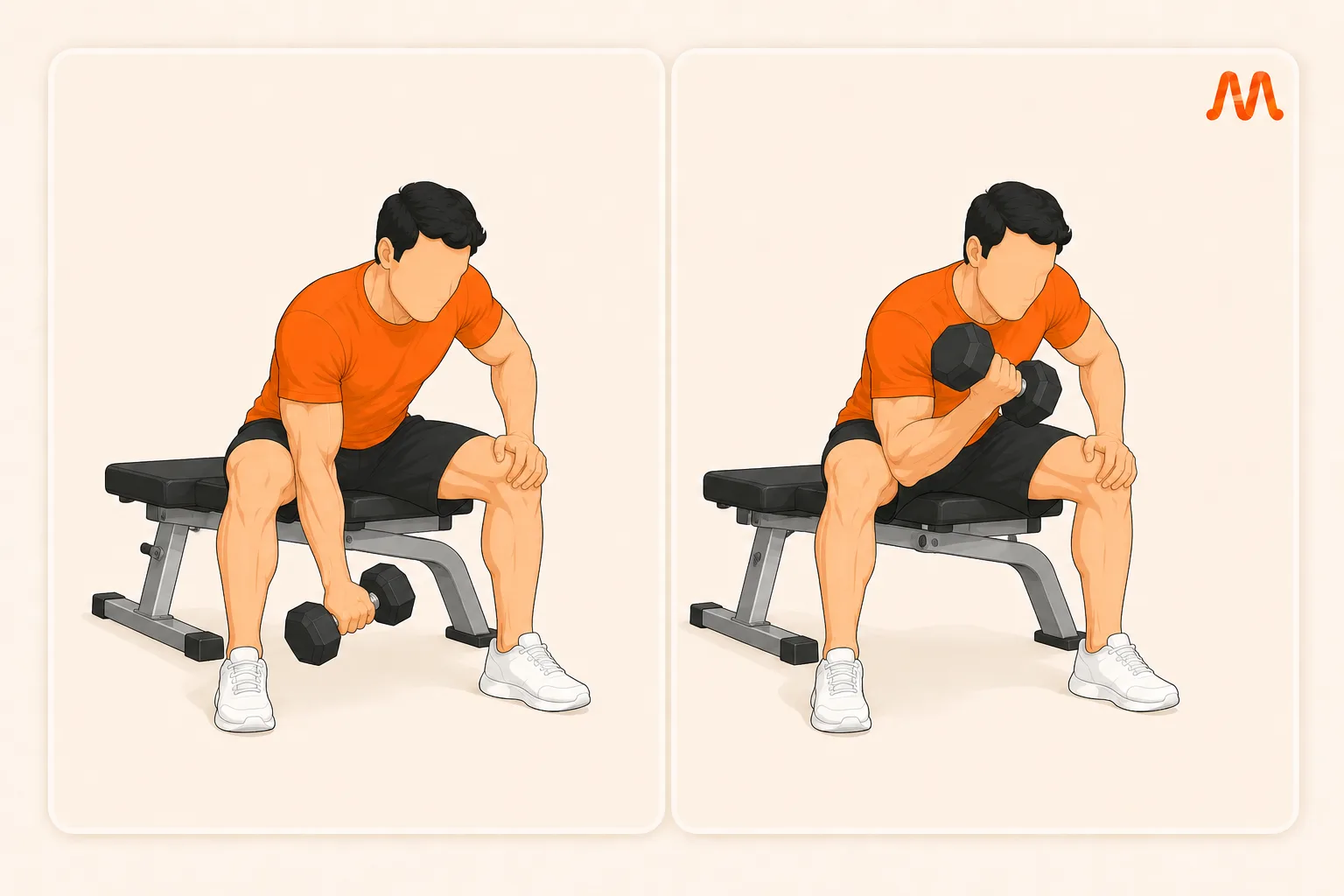 Concentration Curl exercise illustration