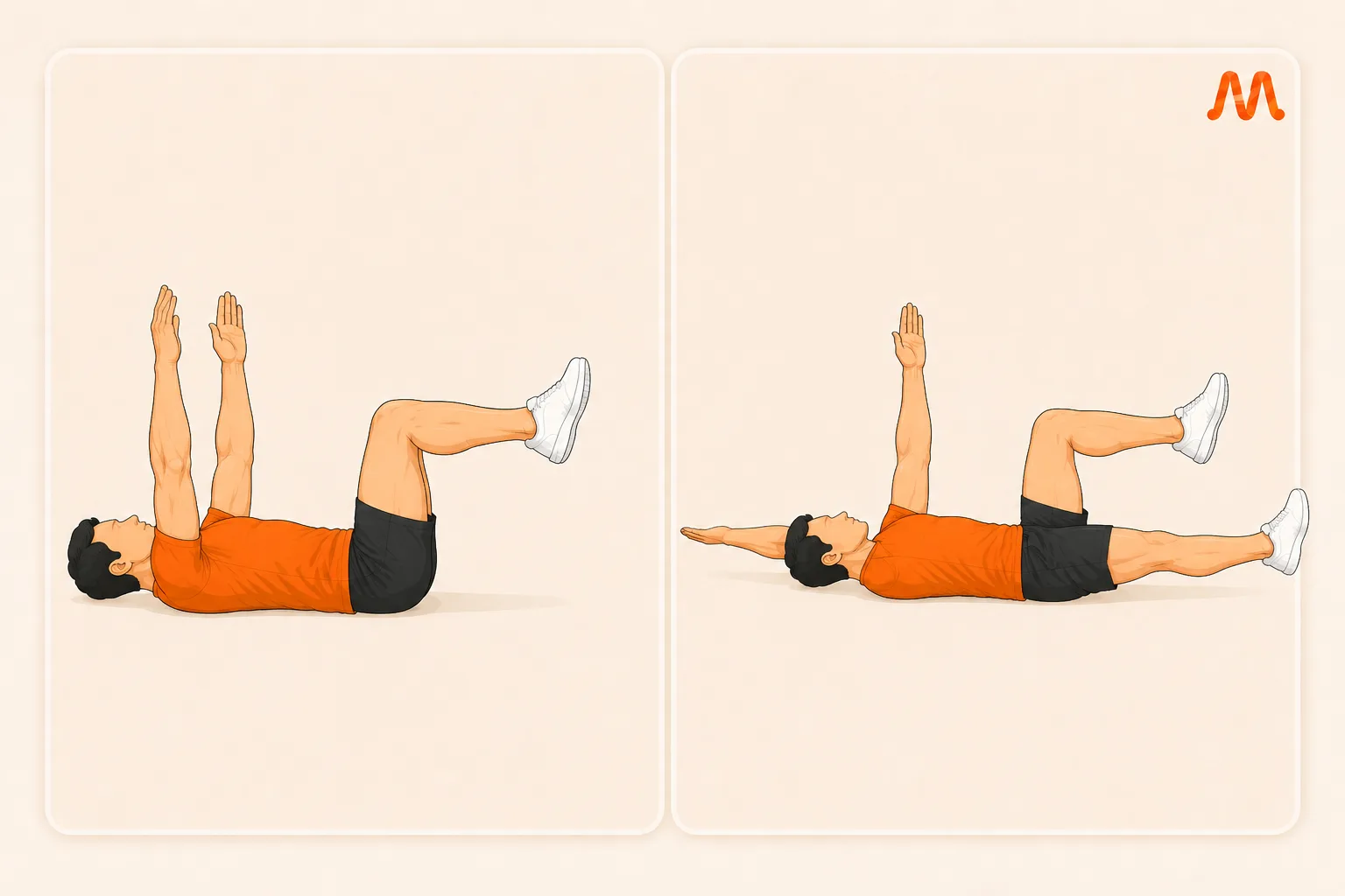 Dead Bug exercise illustration