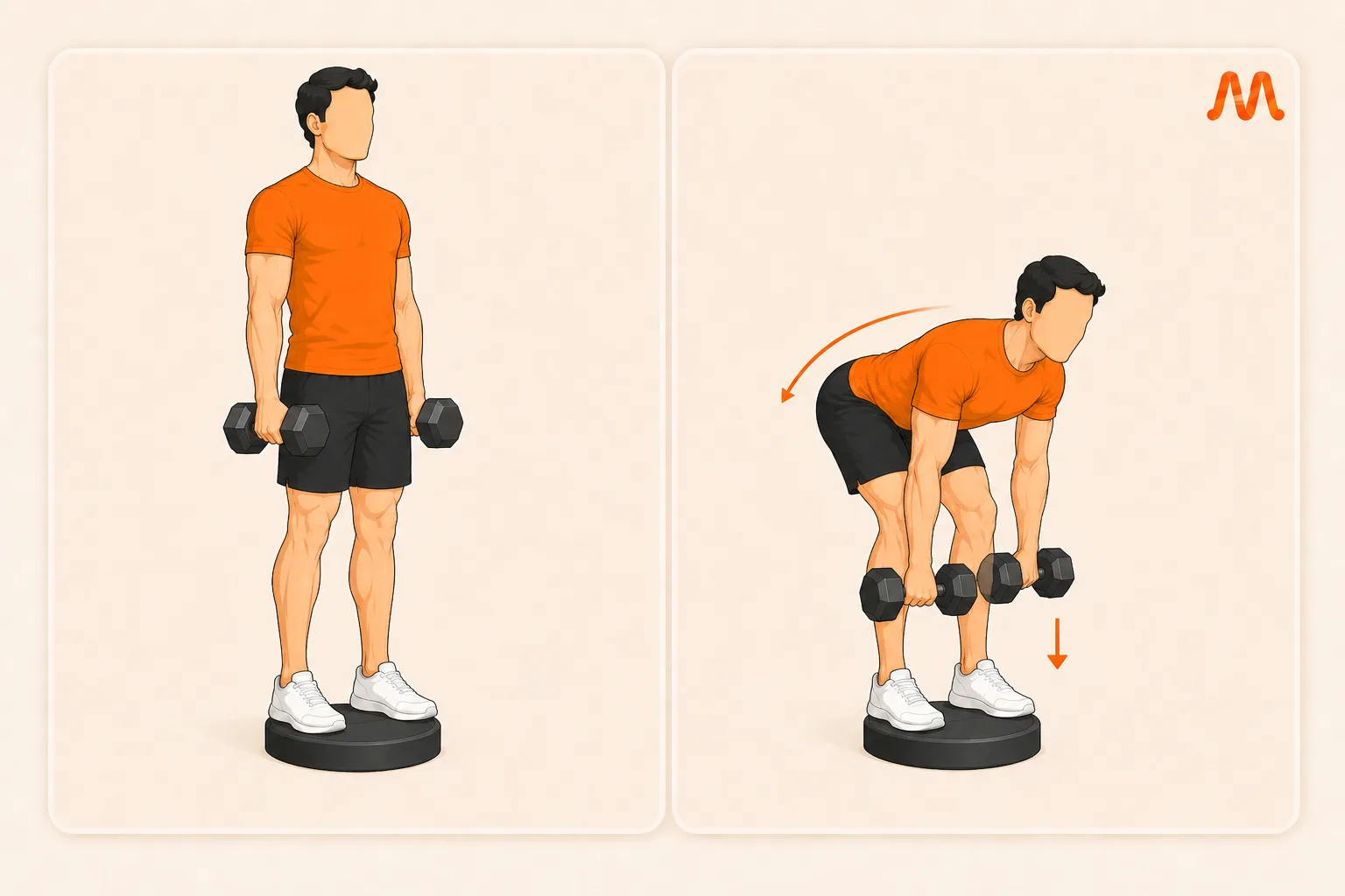 Deficit RDL exercise illustration