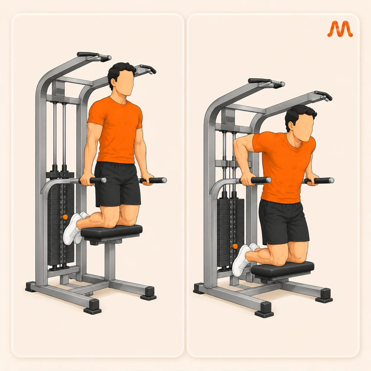 Assisted Dip exercise illustration