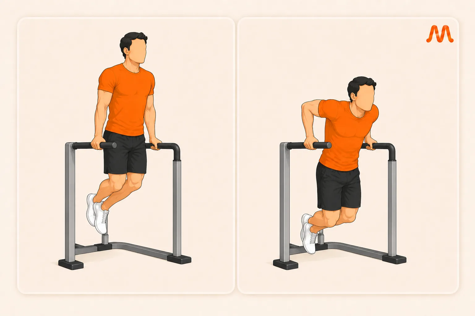Dip exercise illustration