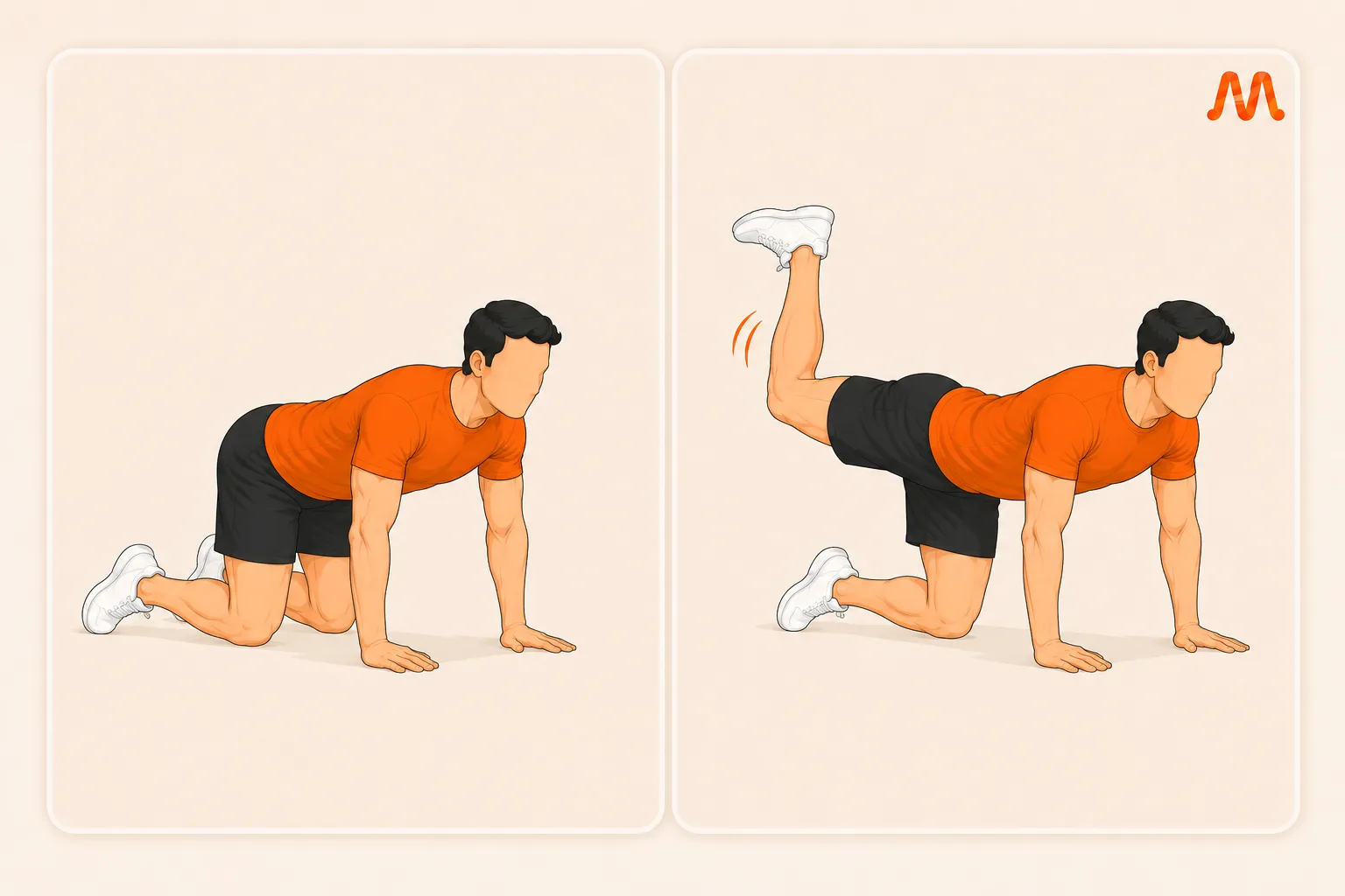 Donkey Kick exercise illustration