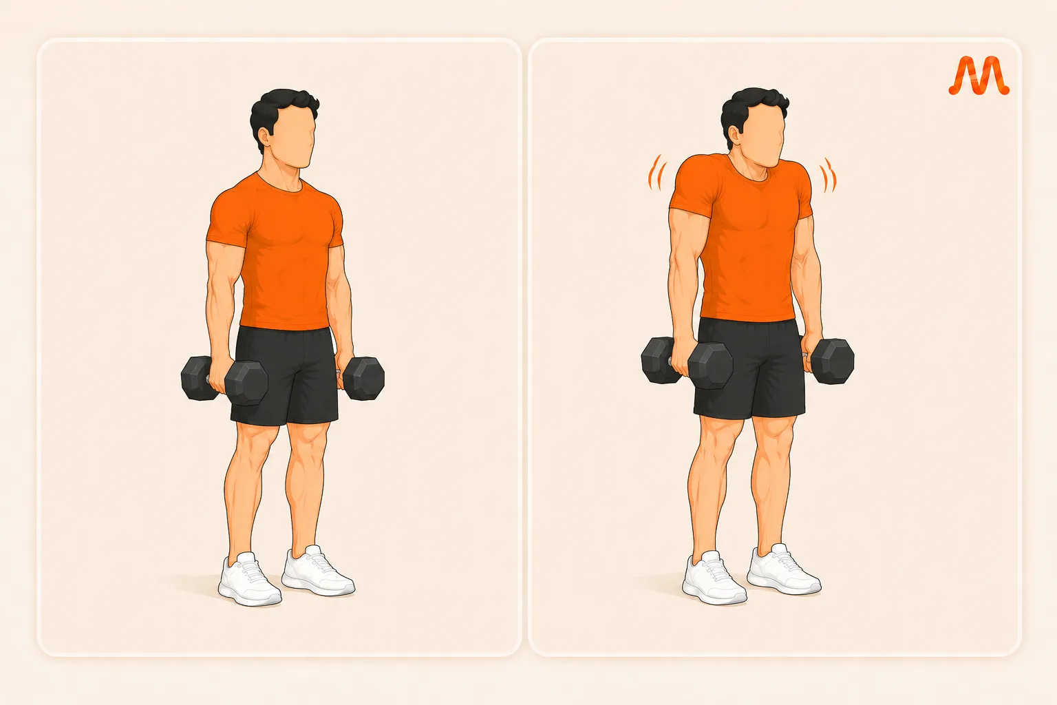 Dumbbell Shrug exercise illustration