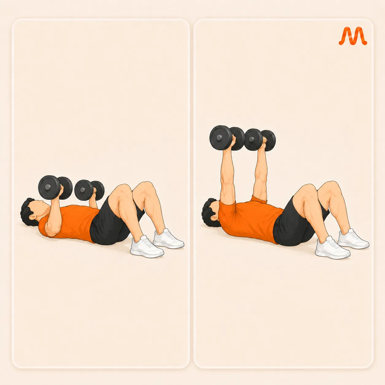 Floor Press exercise illustration
