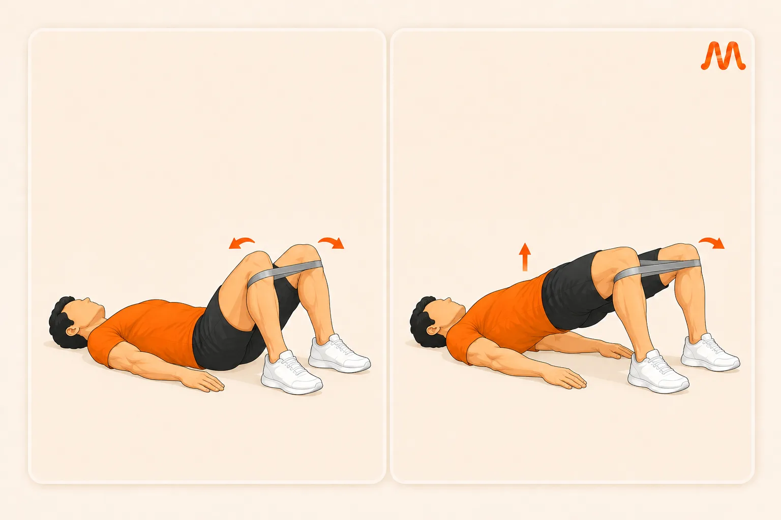 Glute Bridge with Band exercise illustration