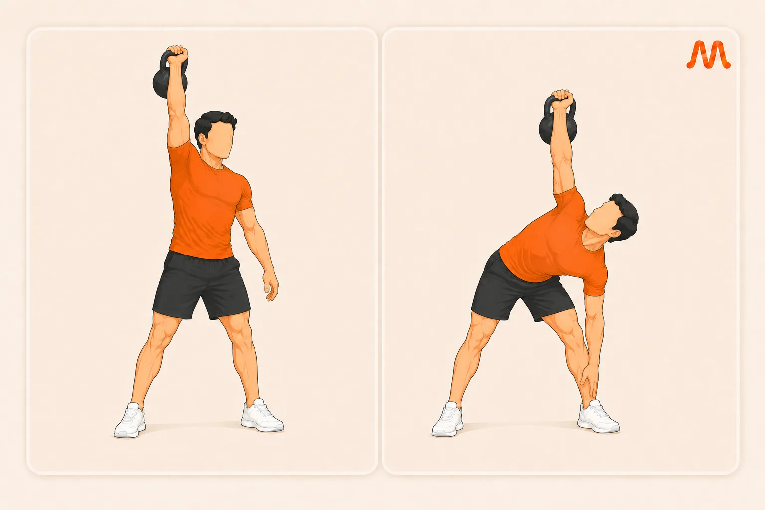 Half Kettlebell Windmill exercise illustration