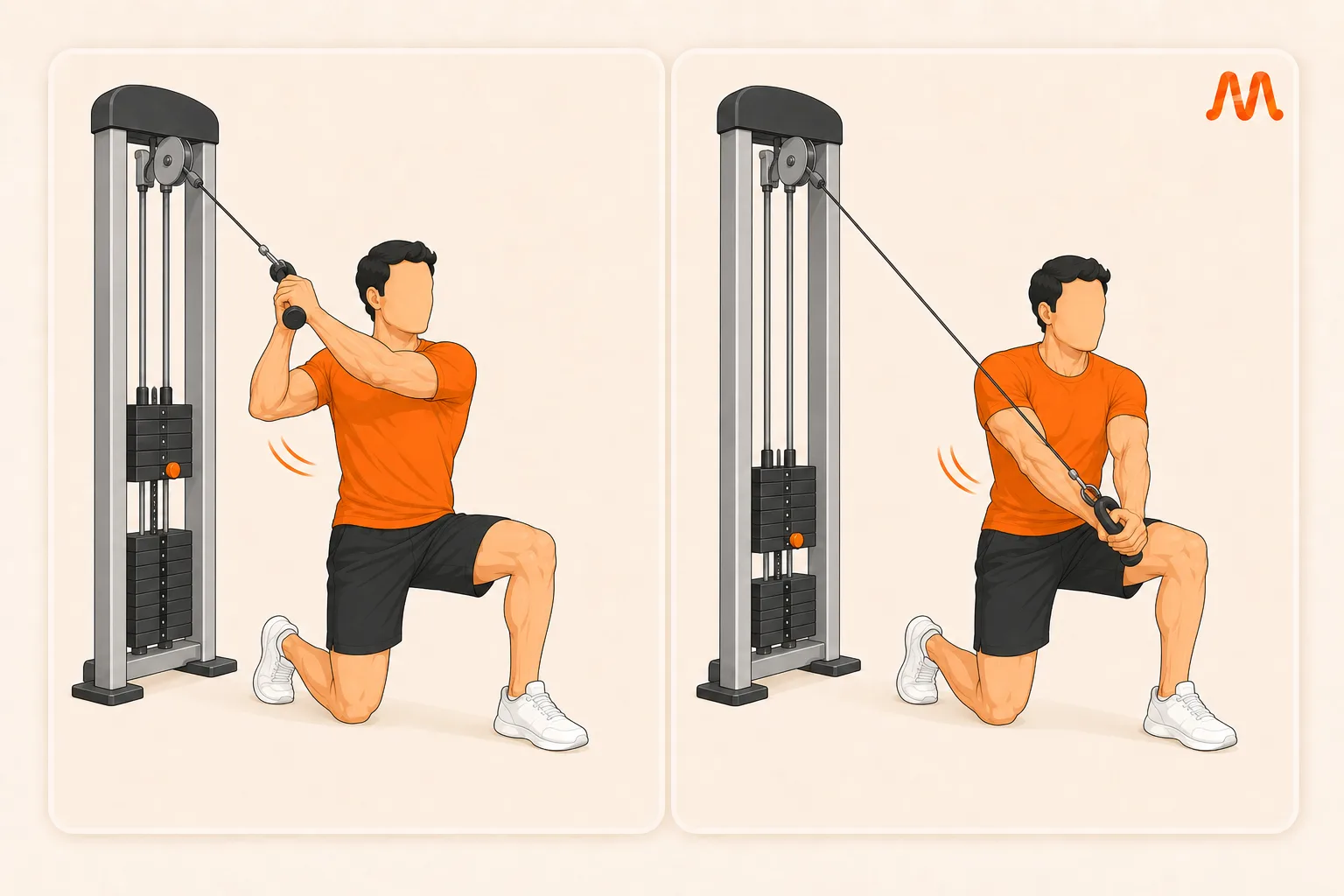 Half Kneeling Chop exercise illustration