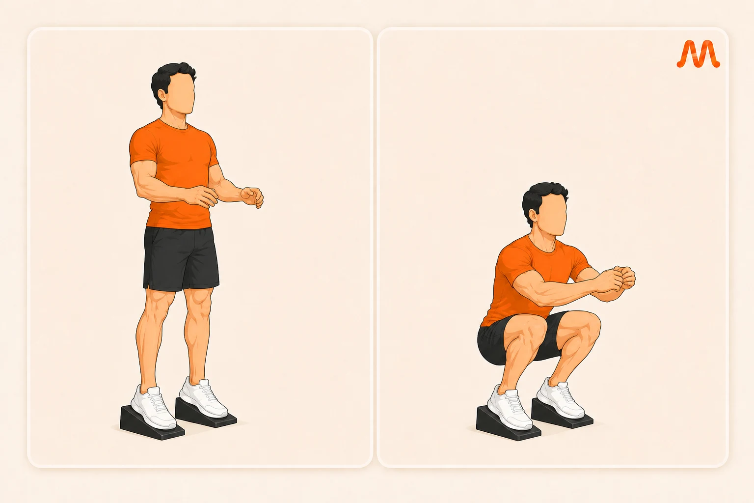 Heel-Elevated Squat exercise illustration