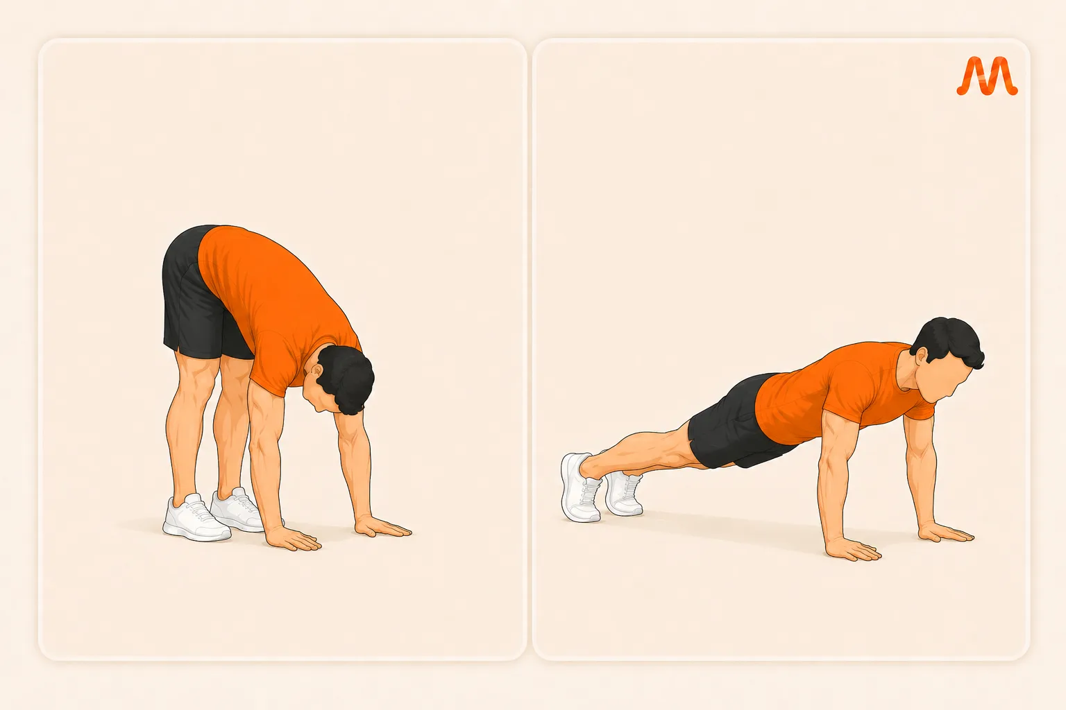 Inchworm exercise illustration