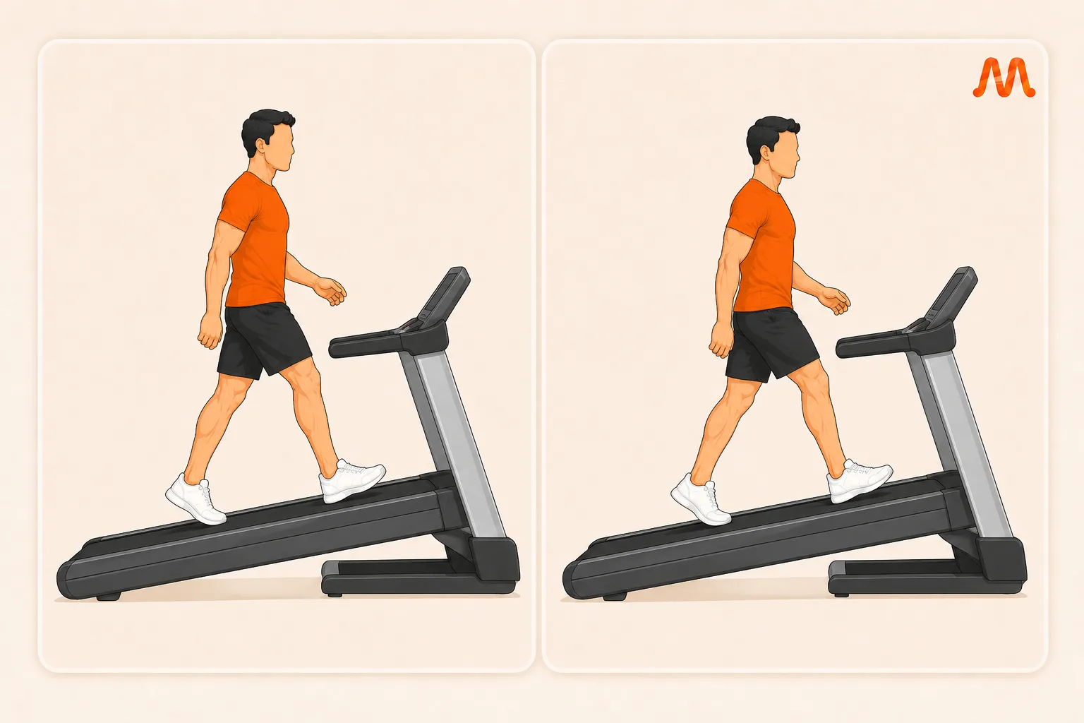 Incline Treadmill Walk exercise illustration