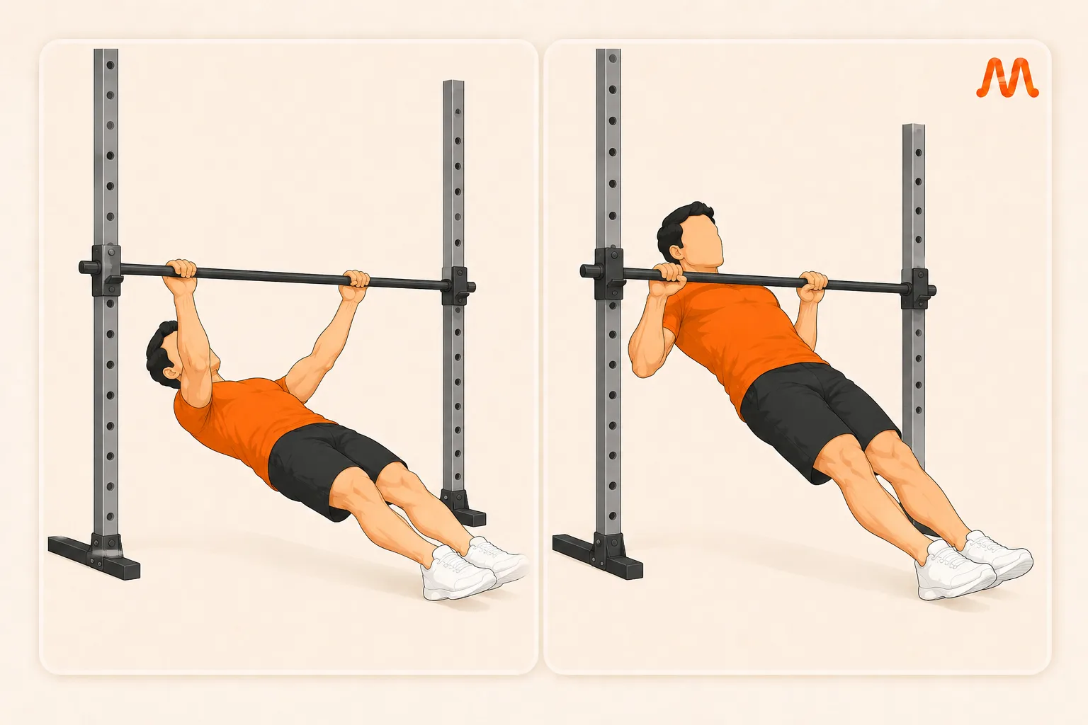 Inverted Row exercise illustration