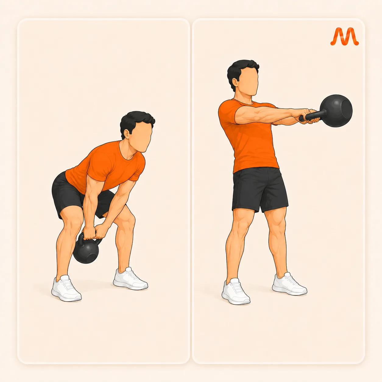 Kettlebell Swing exercise illustration
