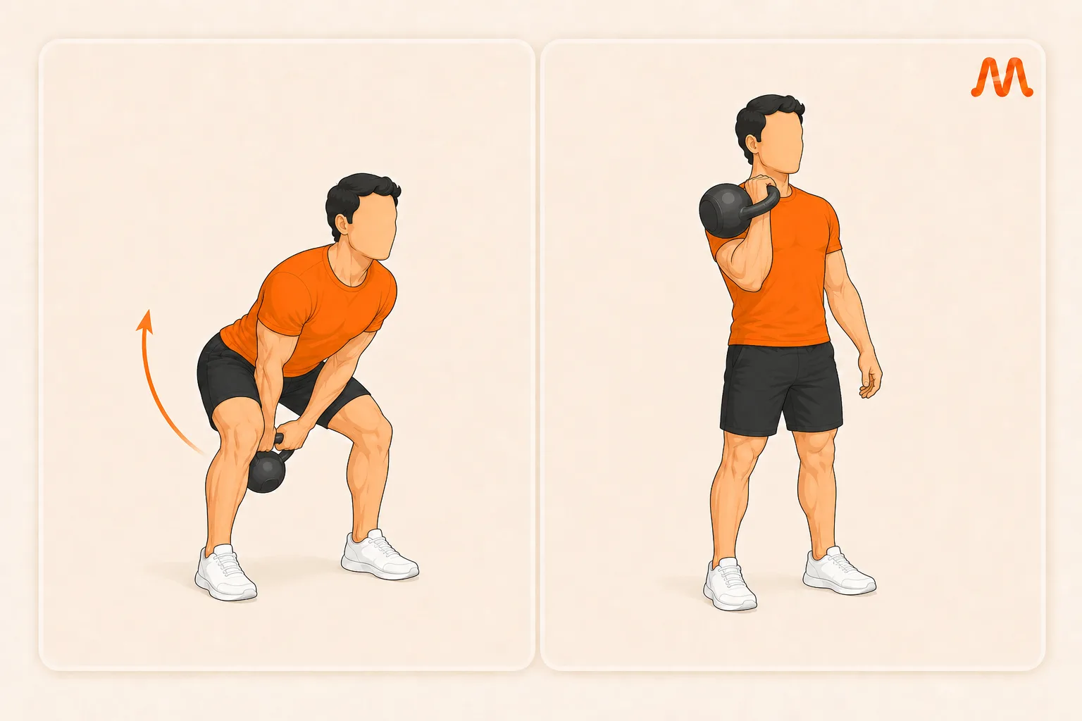 Kettlebell Clean exercise illustration