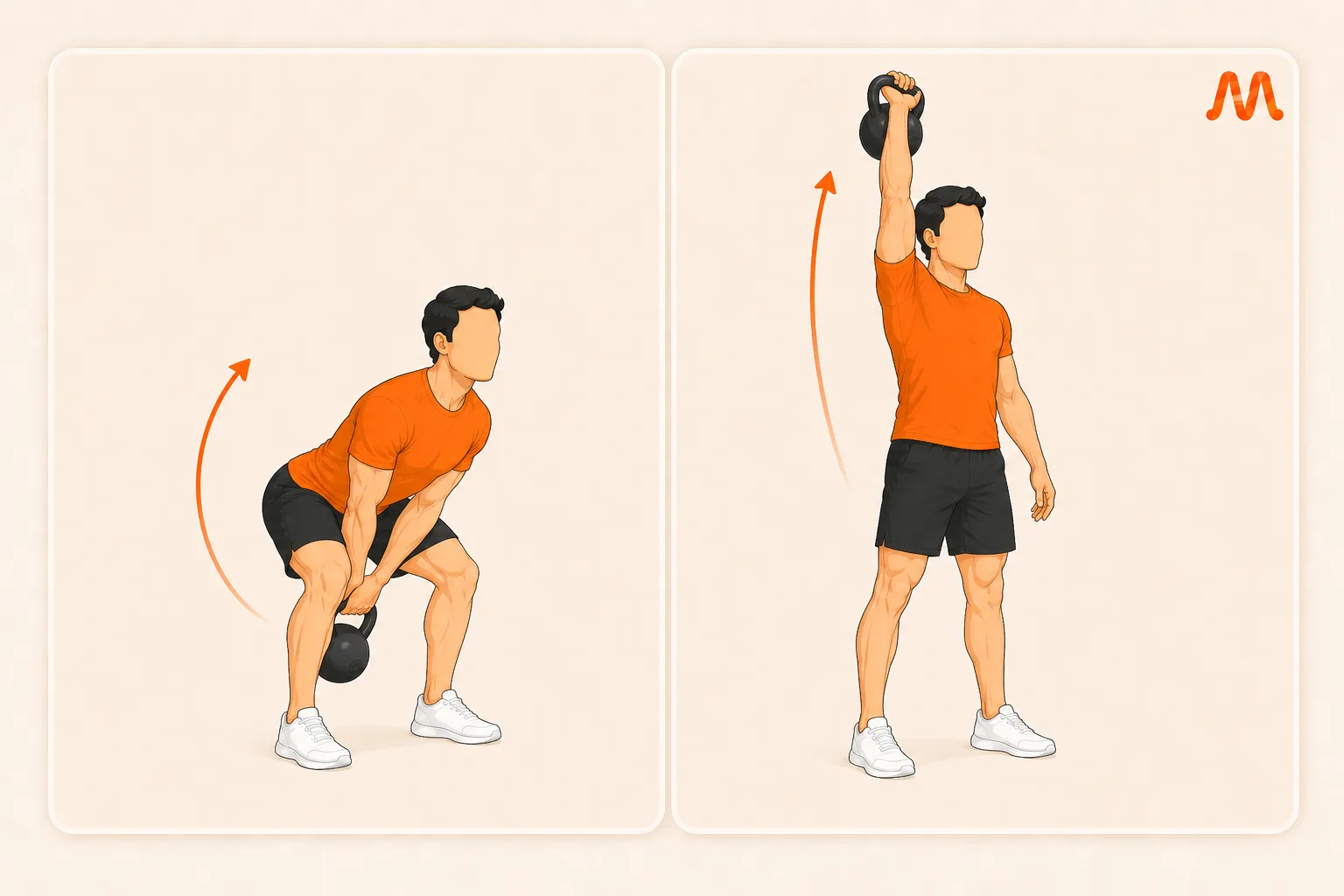 Kettlebell Snatch exercise illustration