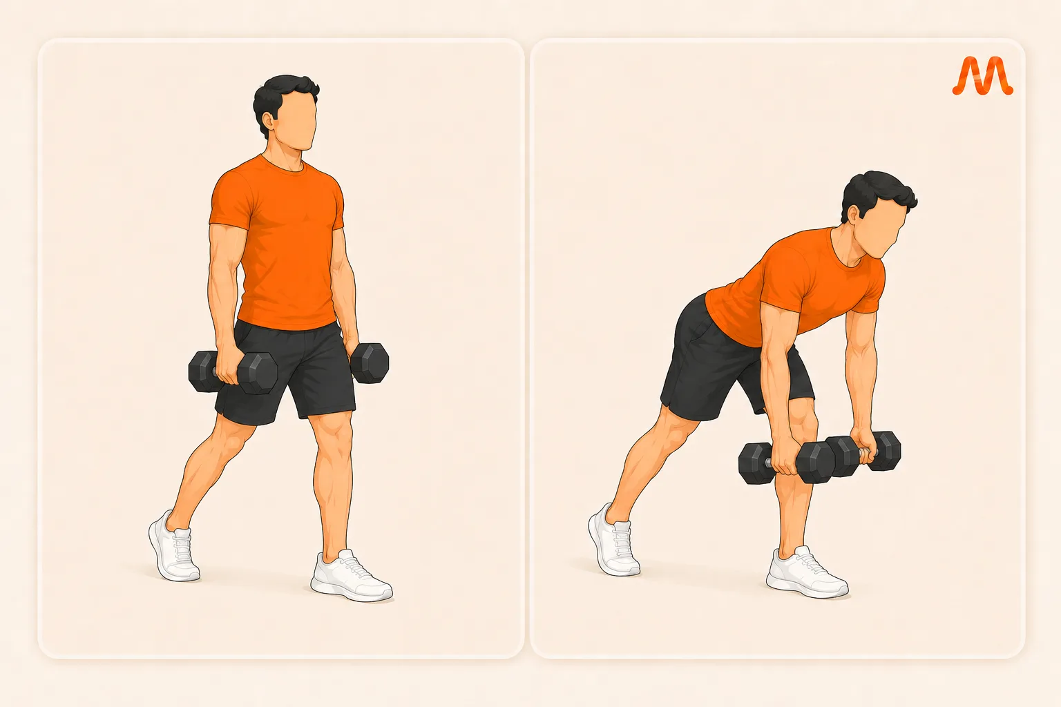 Kickstand RDL exercise illustration