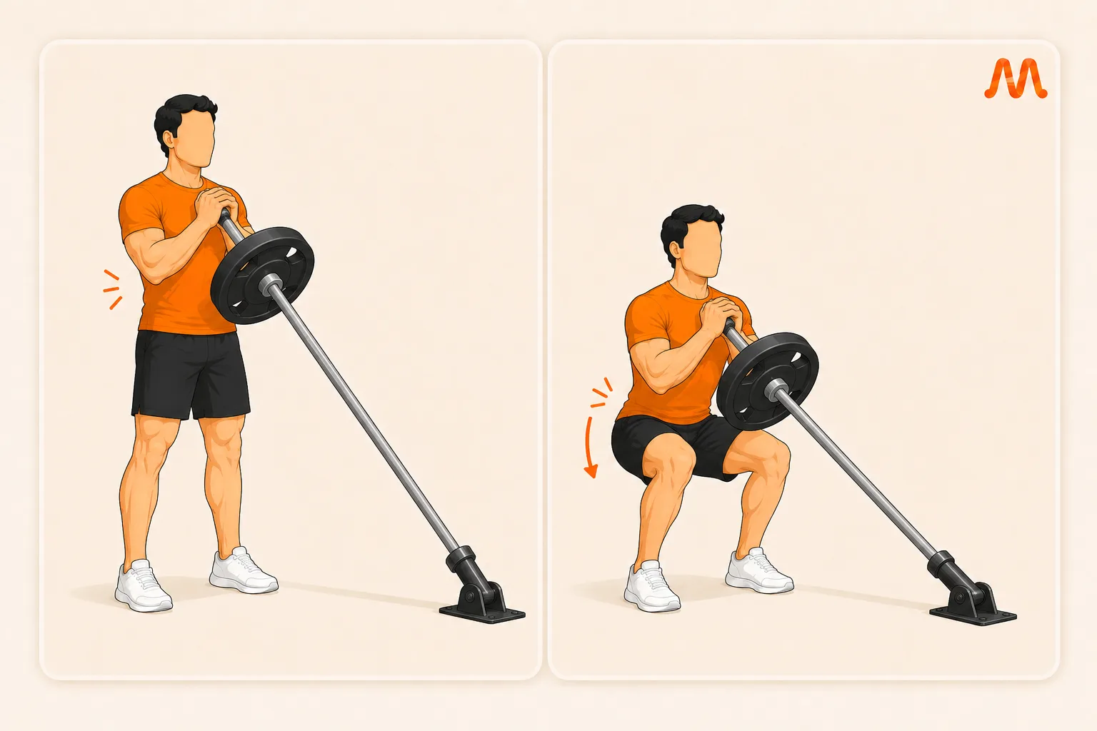Landmine Squat exercise illustration