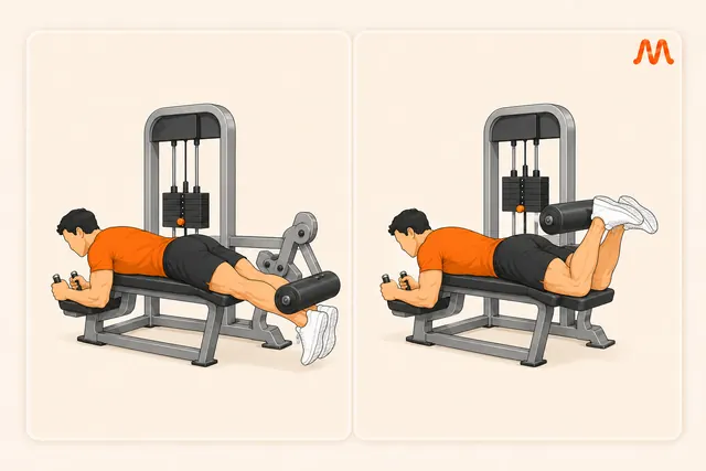 Lying Leg Curl exercise illustration