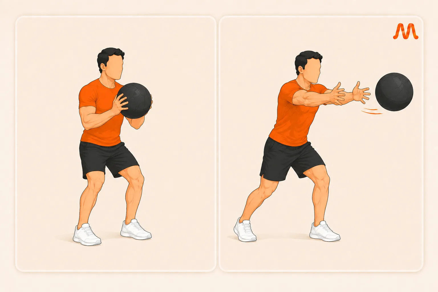 Medicine Ball Chest Pass exercise illustration