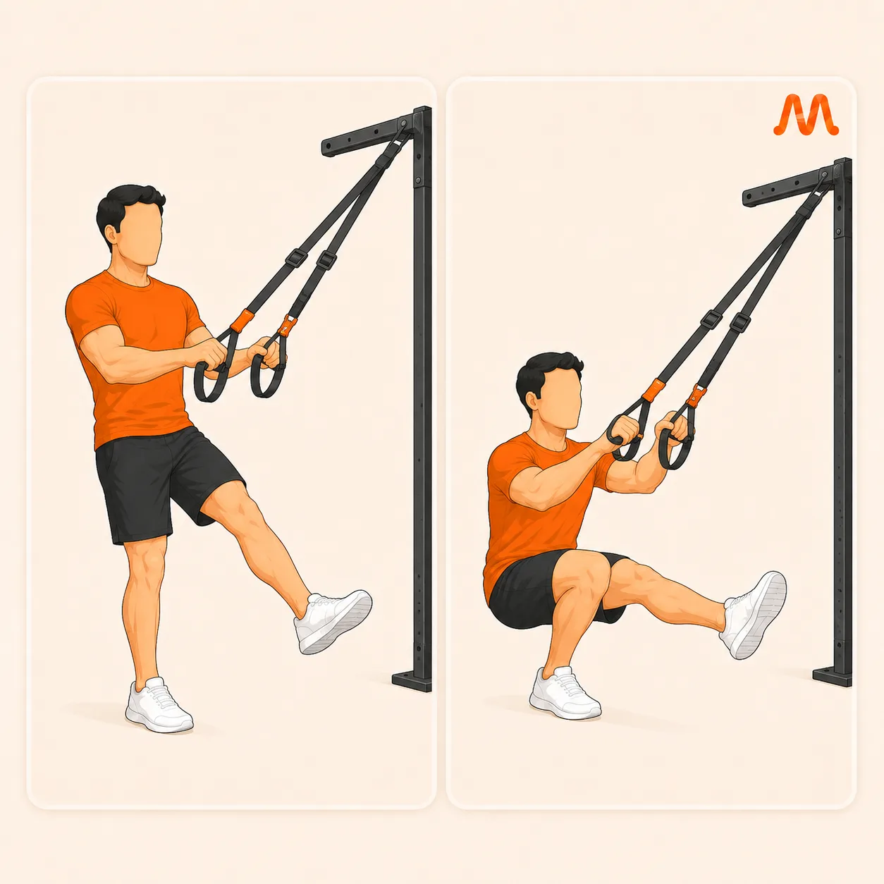 Assisted Pistol Squat exercise illustration