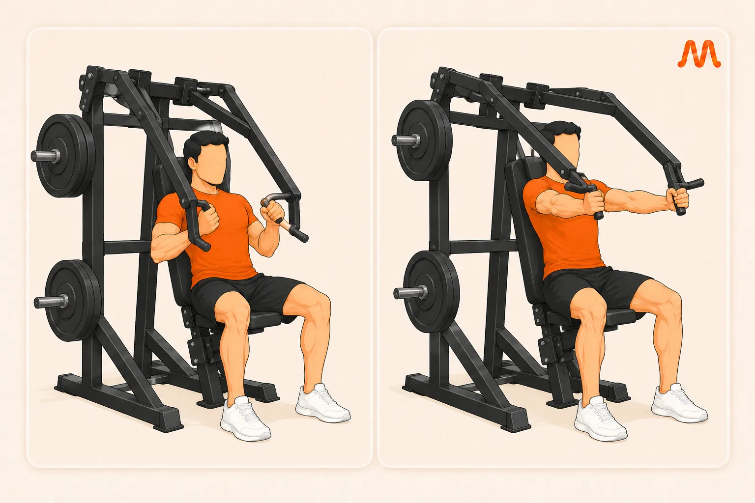 Plate Loaded Chest Press exercise illustration