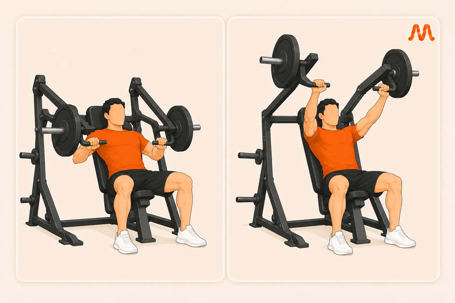 Plate-Loaded Incline Chest Press exercise illustration