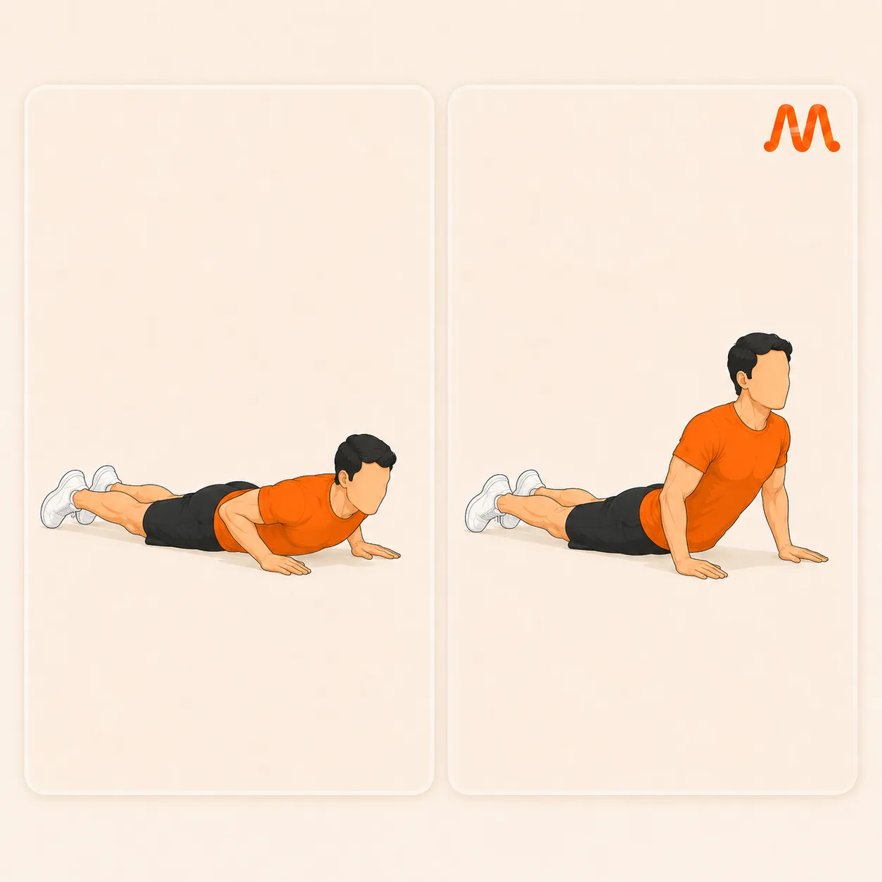Prone Press-Up (Gentle) exercise illustration