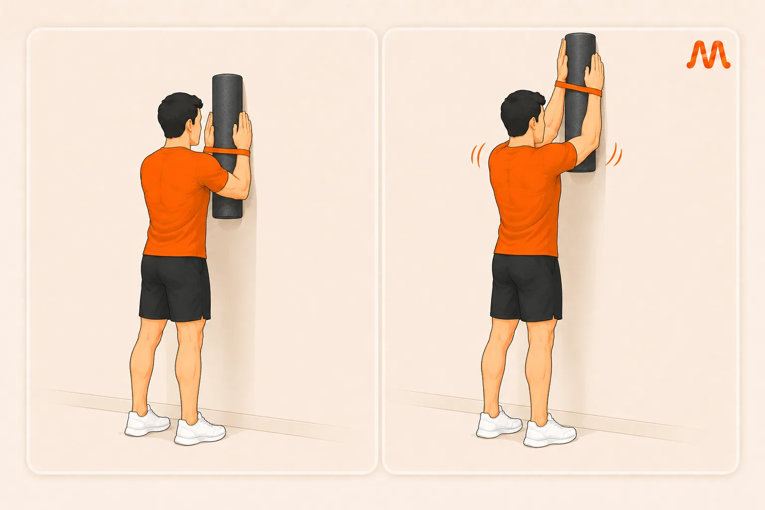 Serratus Wall Slide exercise illustration