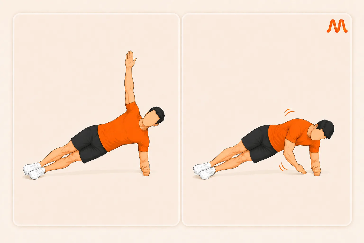 Side Plank Rotation exercise illustration