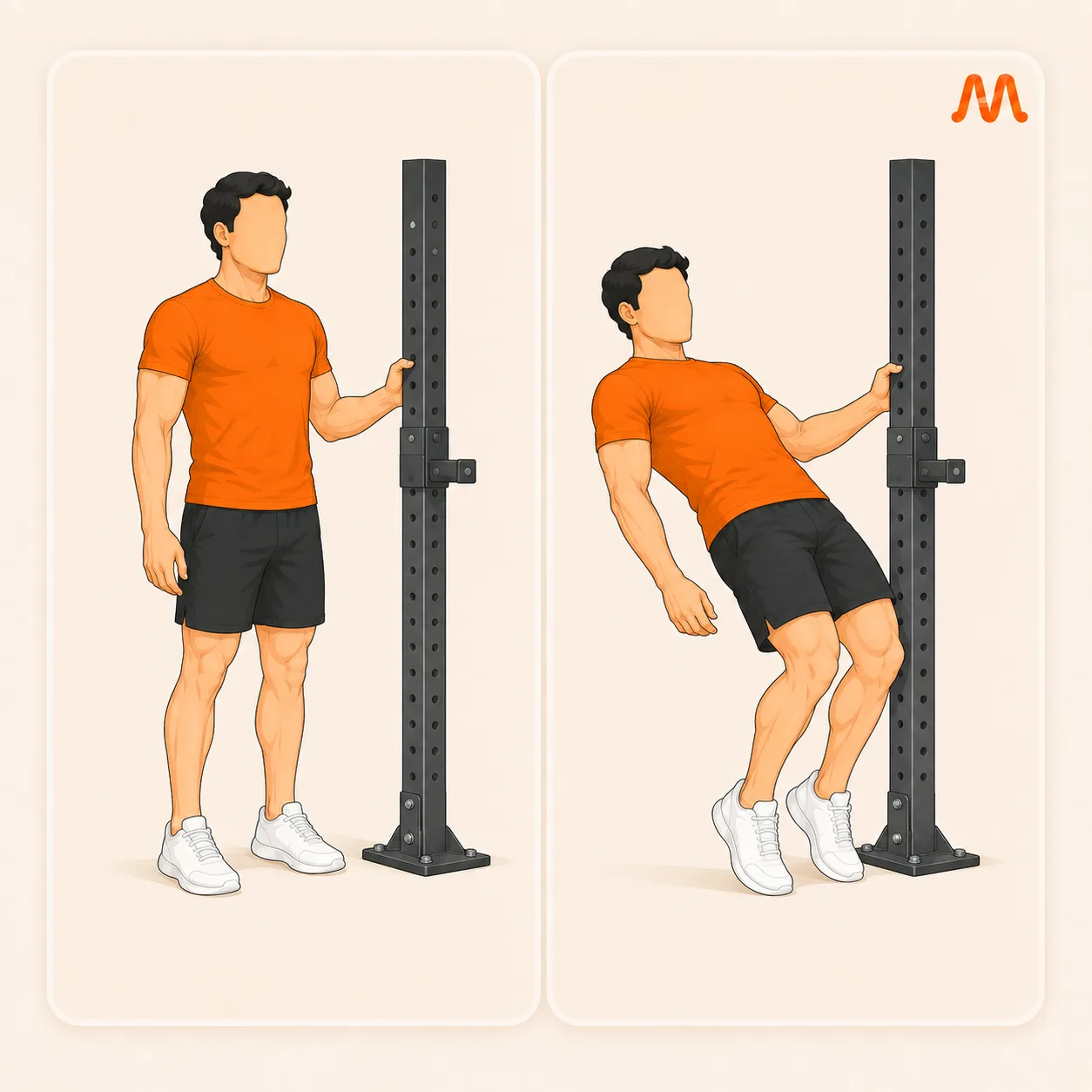 Assisted Sissy Squat exercise illustration