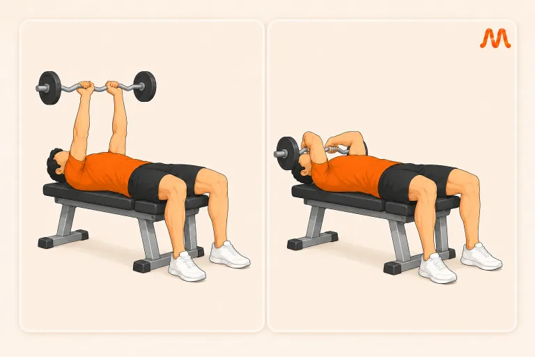 Skull Crusher (Lying Triceps Extension) exercise illustration