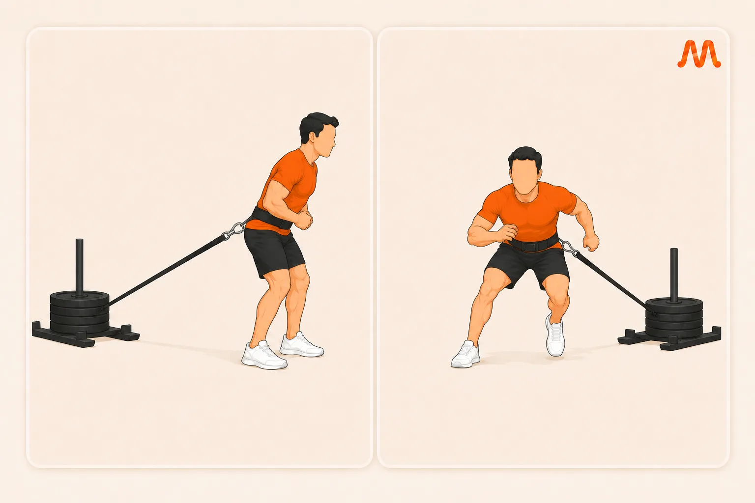 Sled Drag Lateral exercise illustration