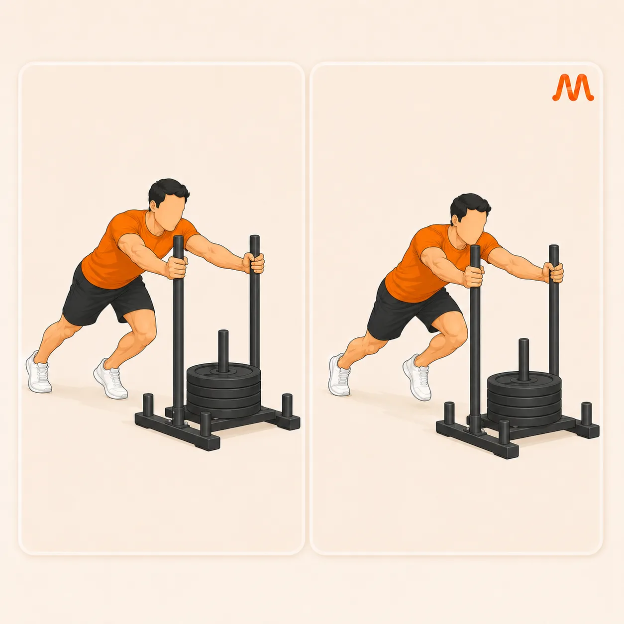 Sled Push exercise illustration