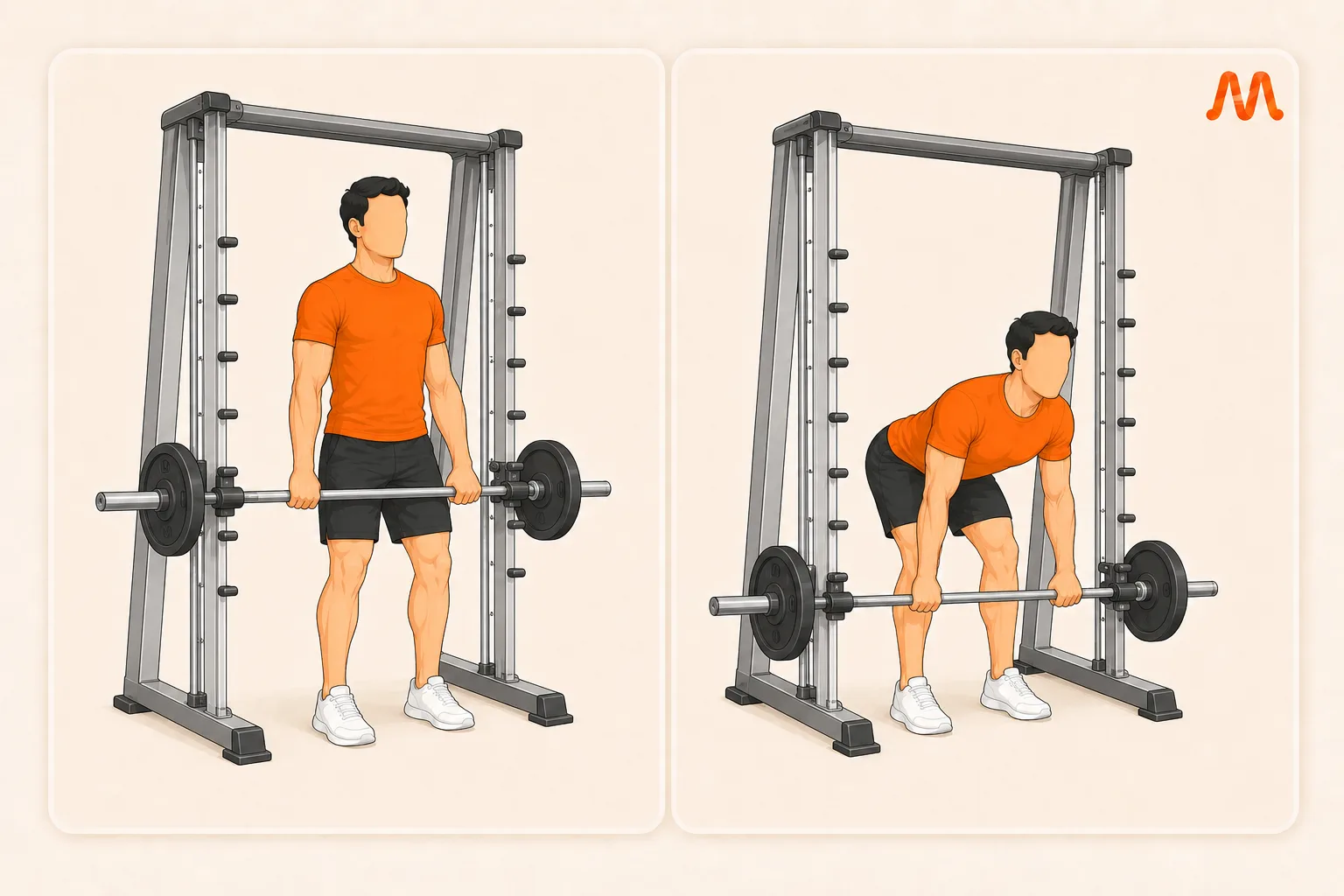 Smith Machine RDL exercise illustration