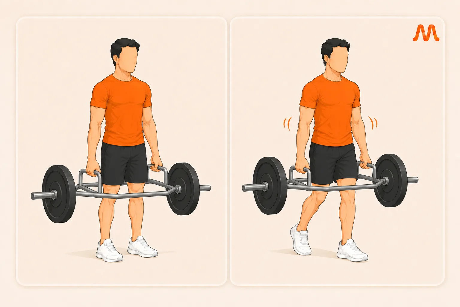 Trap Bar Carry exercise illustration