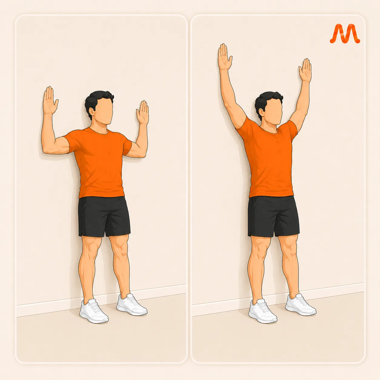 Wall Angels exercise illustration