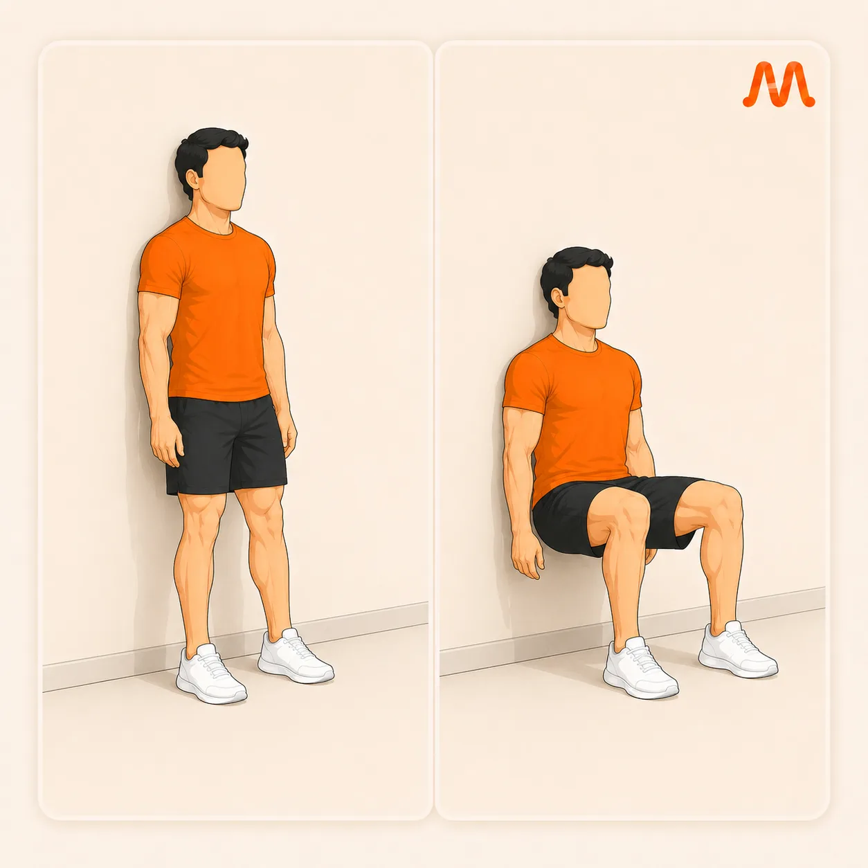 Wall Sit exercise illustration